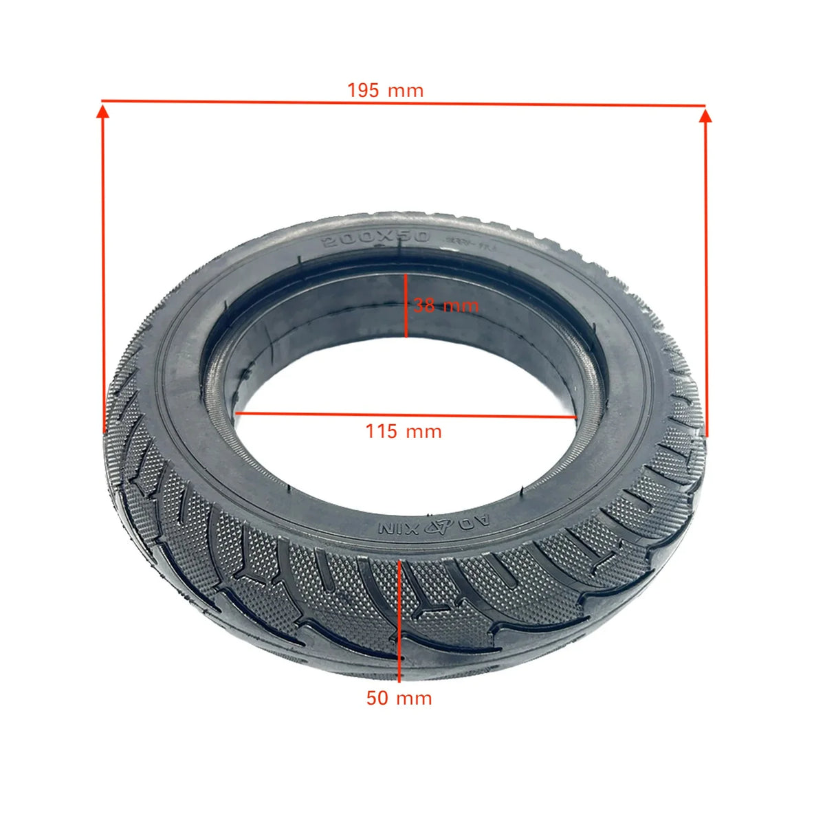 Cotes du pneu plein 200x50 avec dimensions