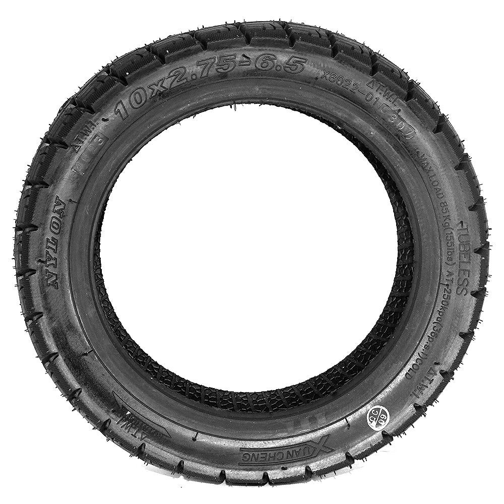 Pneu 10x2,75-6.5 vu de face, bande de roulement mixte