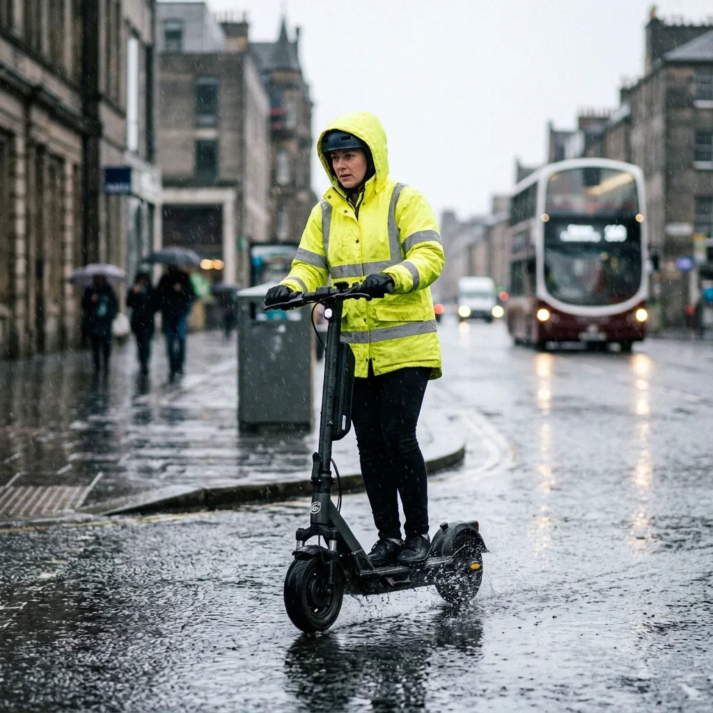 Trottinette électrique sous la pluie : risques