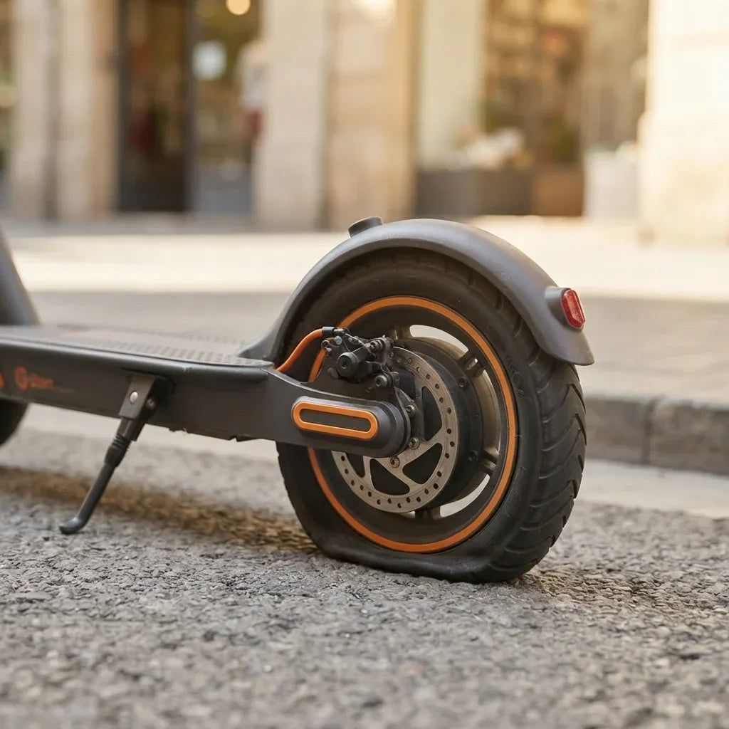 Pneu trottinette électrique degonflé