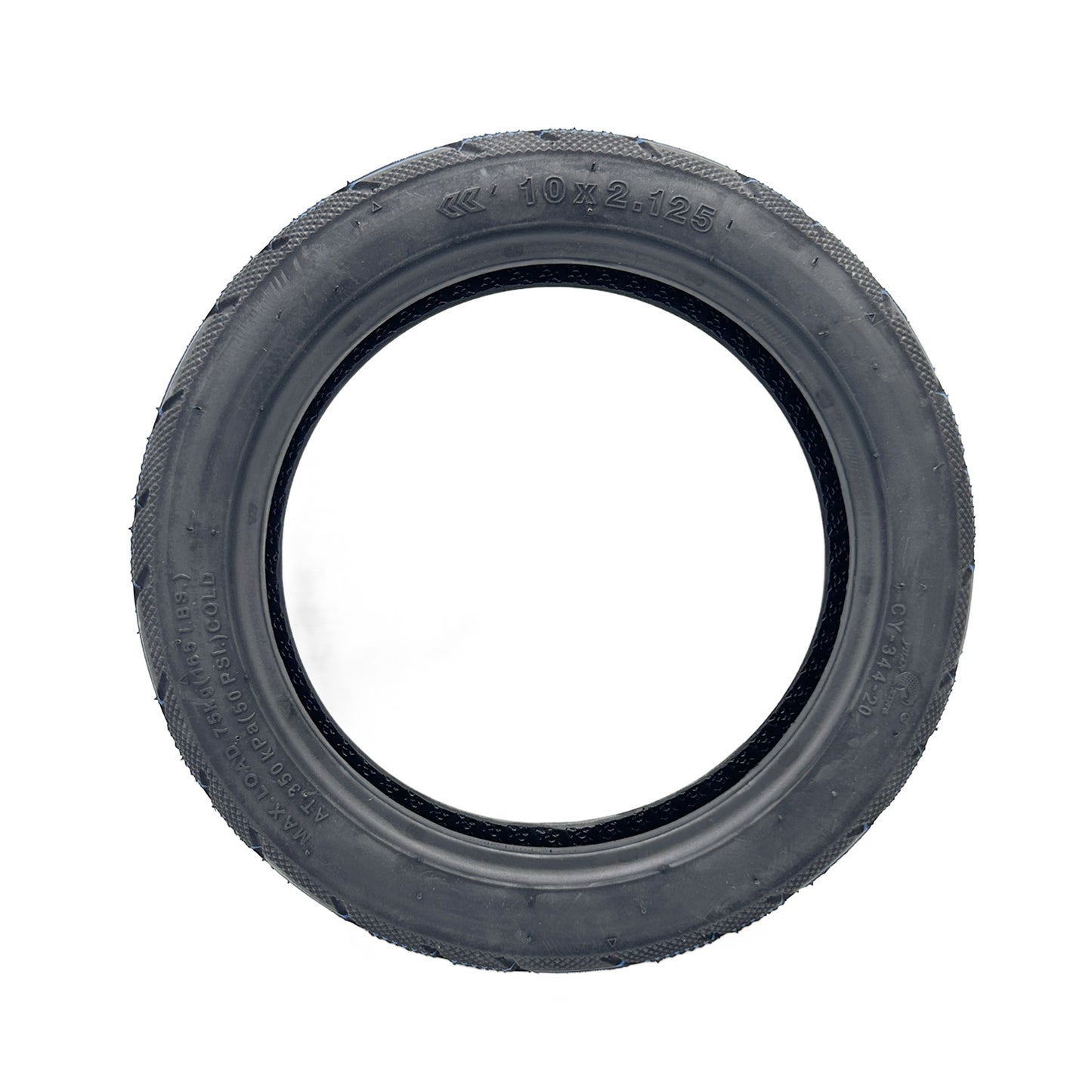 Profil latéral pneu tubeless 10×2.125‑6.5 — faible résistance au roulement