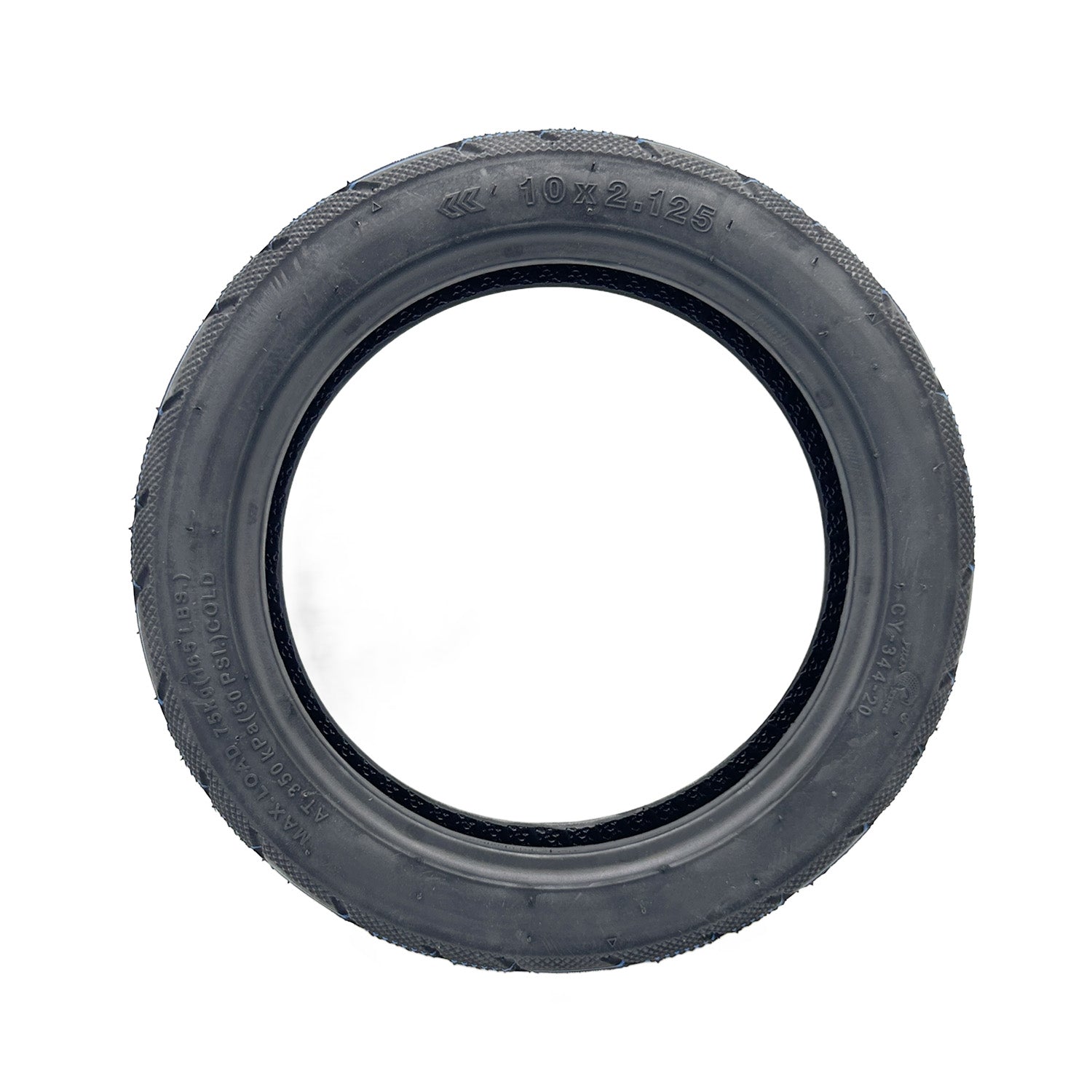 Profil latéral pneu tubeless 10×2.125‑6.5 — faible résistance au roulement