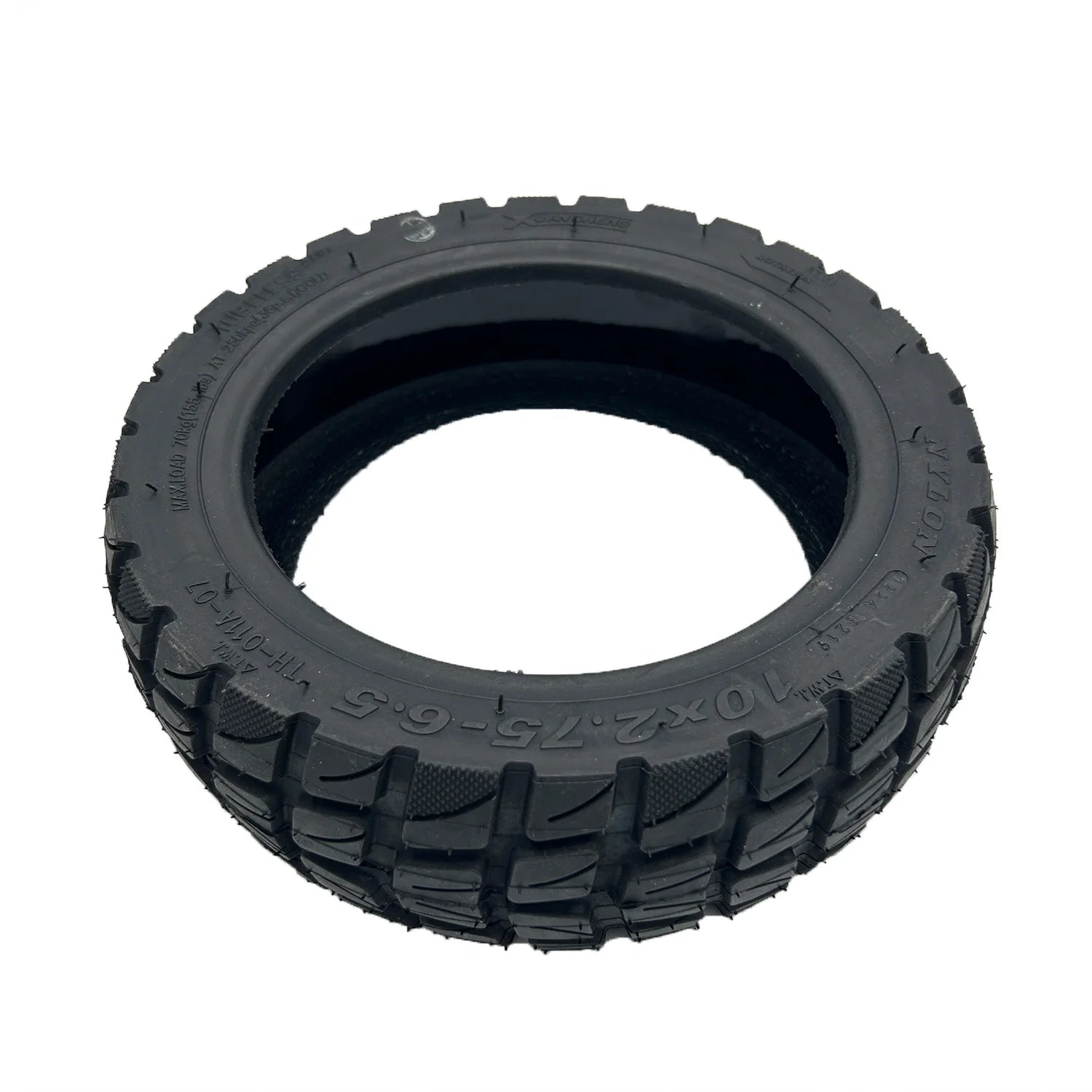 Vue détaillée du pneu Off Road 10x2.75-6.5 avec profil mixte route et chemins