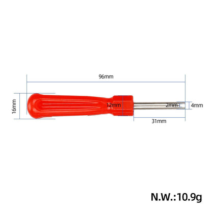 Dimensions du démonte-obus : 96 mm de long, embout 4 mm, 11 g