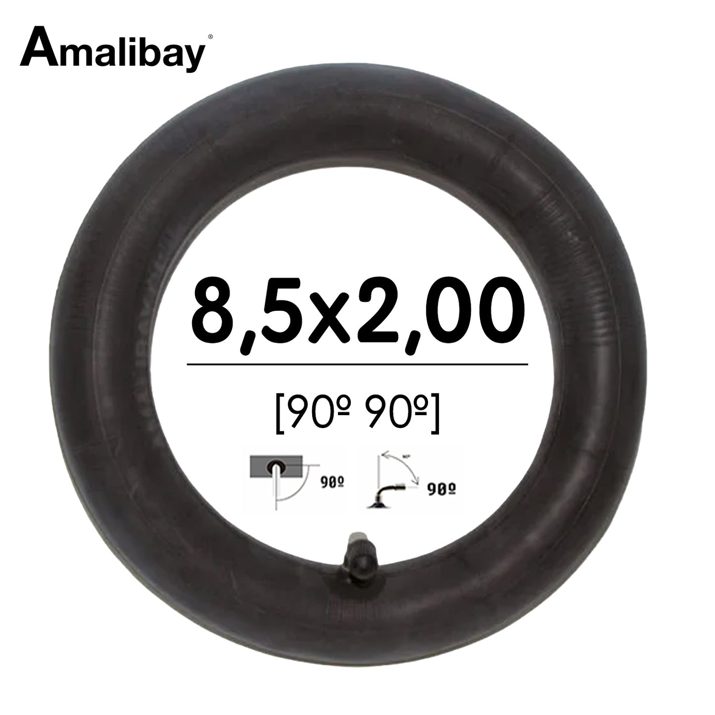 Chambre à air 8 1/2x2 (50-134) renforcée avec valve 90x90 pour pneu de trottinette électrique