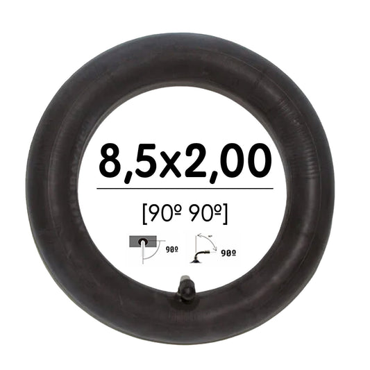 Chambre à air renforcée 8 1/2x2 (50-156) avec valve coudée 90x90 pour trottinette électrique