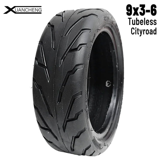 Pneu tubeless 9×3‑6 monté sur jante Teverun Blade Mini