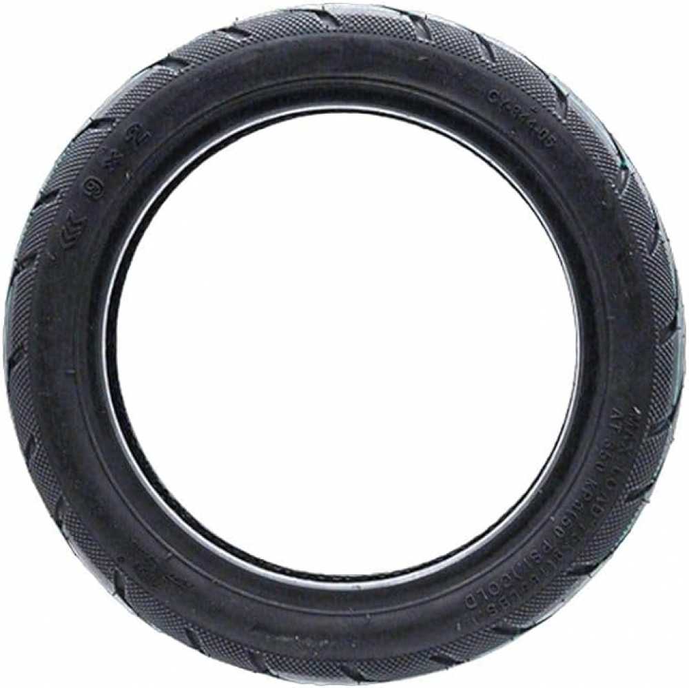 Pneu Yuanxing 9x2‑6.1 tubeless avec gel anti-crevaison monté sur trottinette Xiaomi