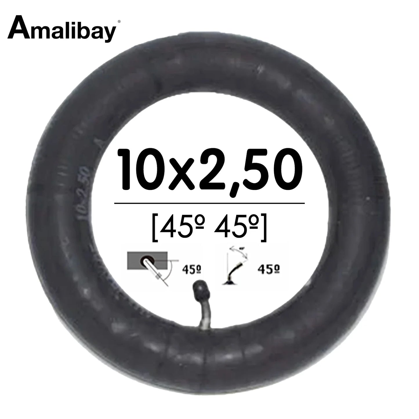 chambre à air 10x2.50 45°-45° trottinette électrique 