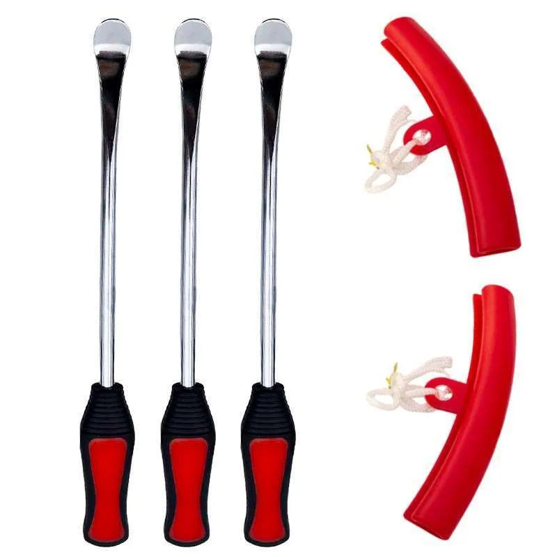 Kit de 3 démonte-pneus métal et 2 protège-jantes pour trottinette électrique