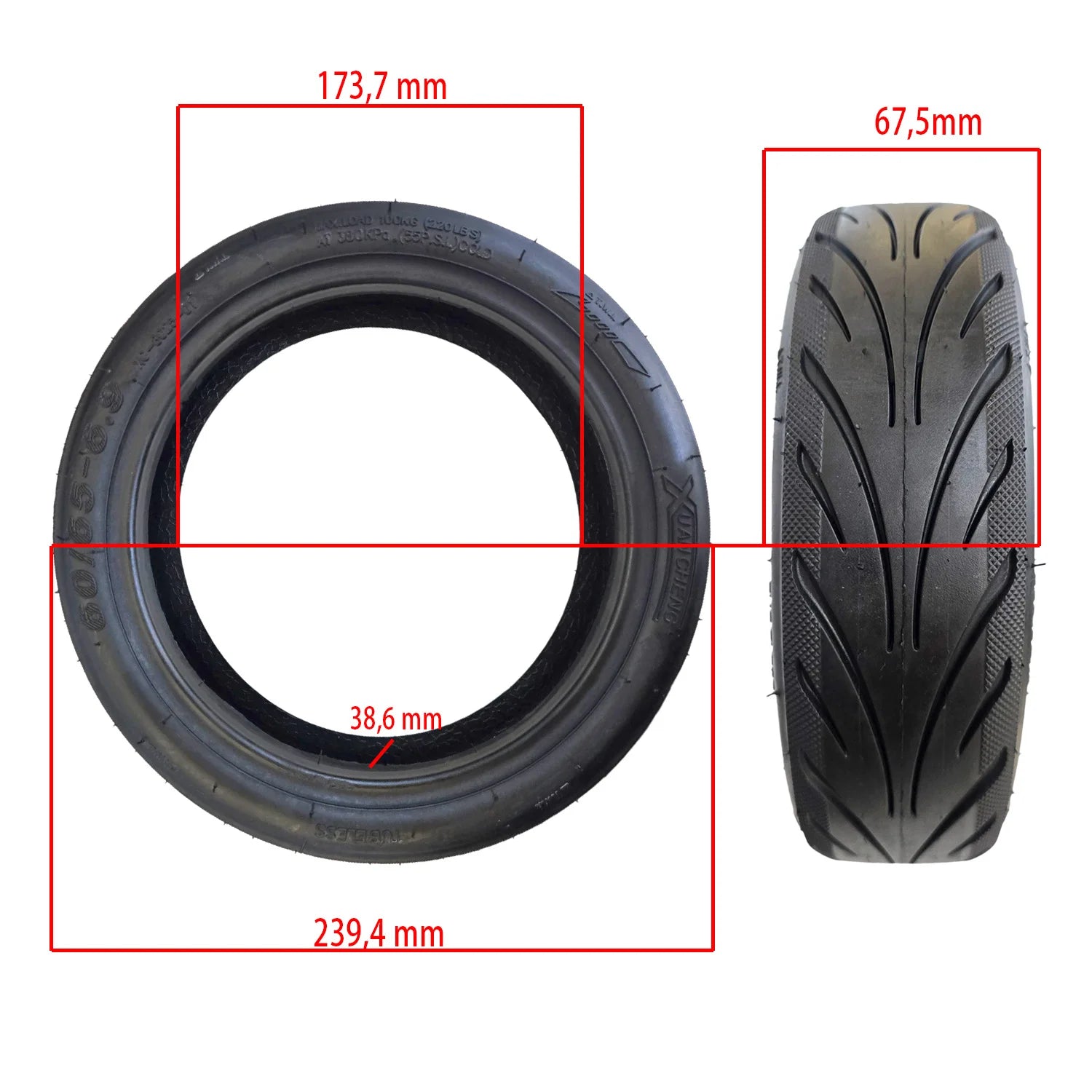 Pneu tubeless 60/65-6.9 pour trottinette électrique