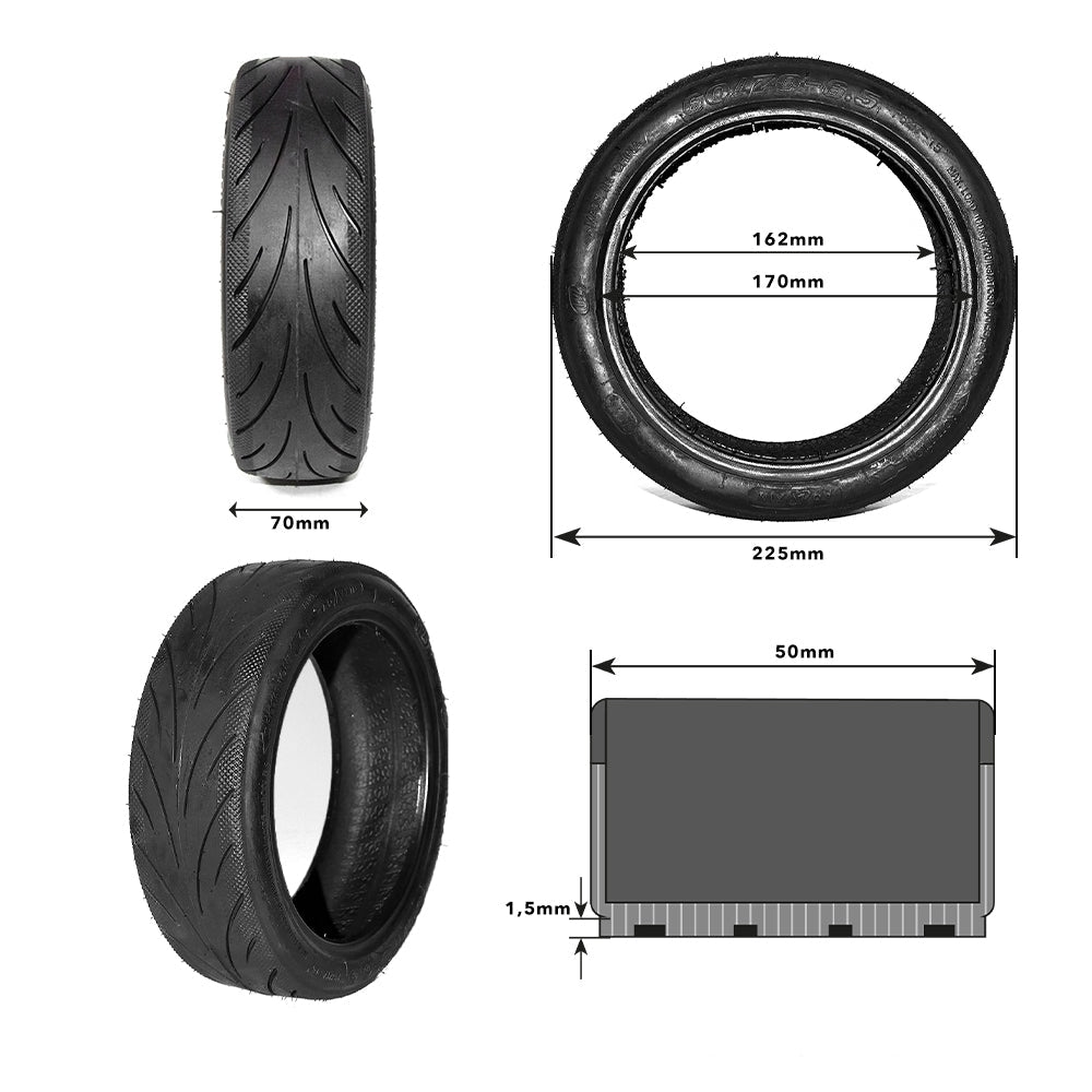 Pneu 60/70-6.5 pour trottinette Ninebot G30 Max – profil route, compatible G30LE, montage facile, haute durabilité