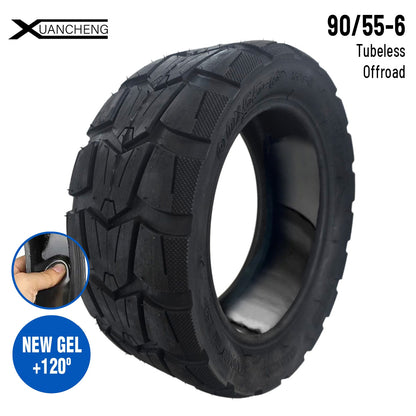 Pneu route 90/55-6 tubeless avec gel anti-crevaison intégré pour trottinette électrique