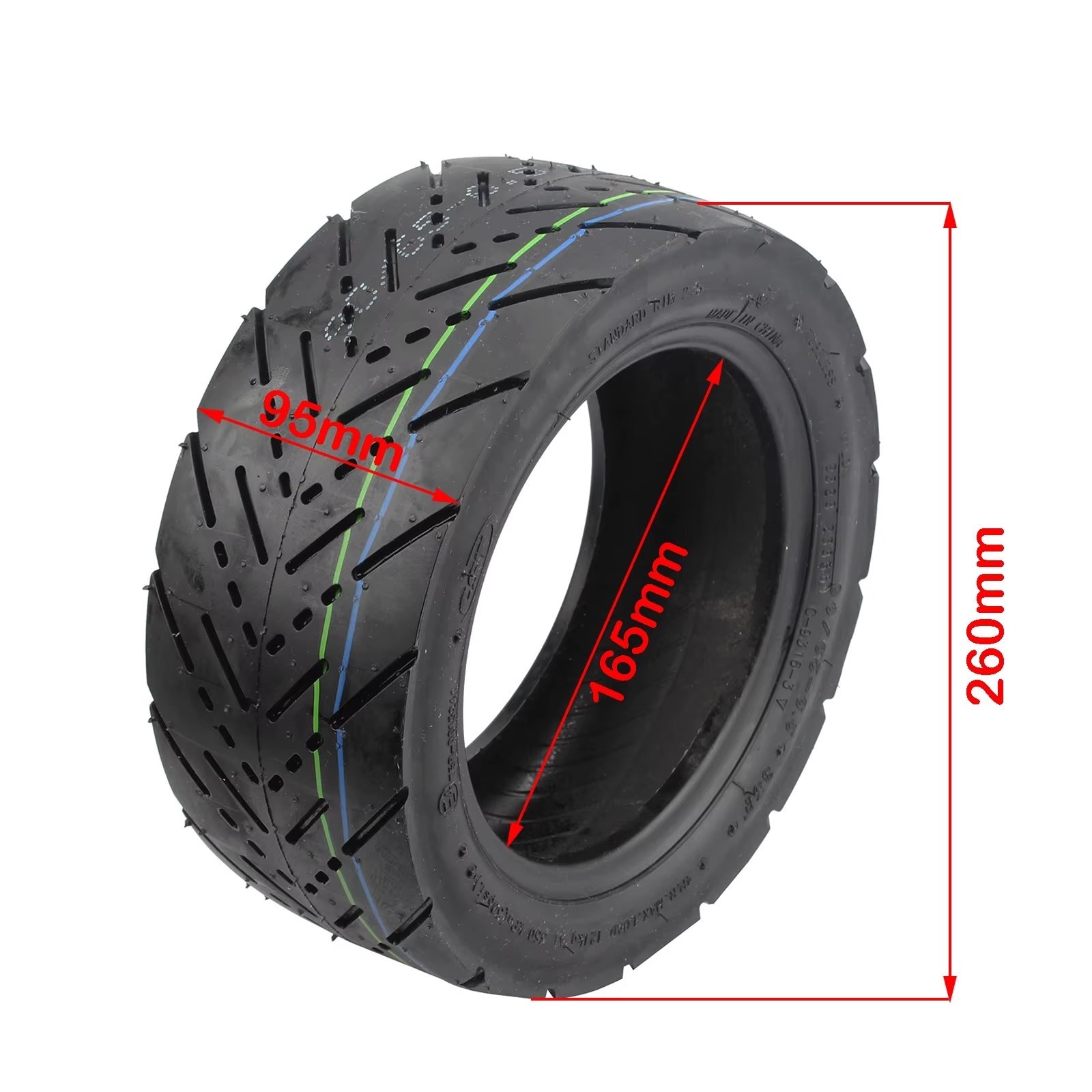 Pneu 90/65-6.5 tubeless avec gel anti-crevaison pour trottinette Dualtron Thunder, Storm