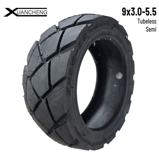 Pneu semi off road 9x3.0-5.5 tubeless pour trottinette électrique Kukirin G2 Pro 2024