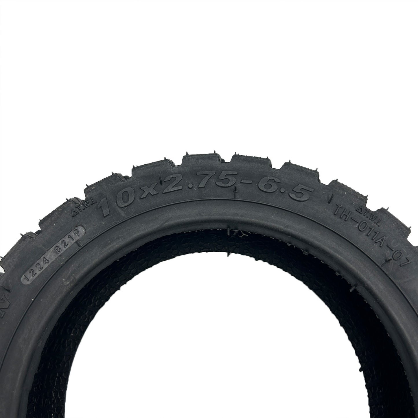 Vue détaillée du pneu Off Road 10x2.75-6.5 avec profil mixte route et chemins