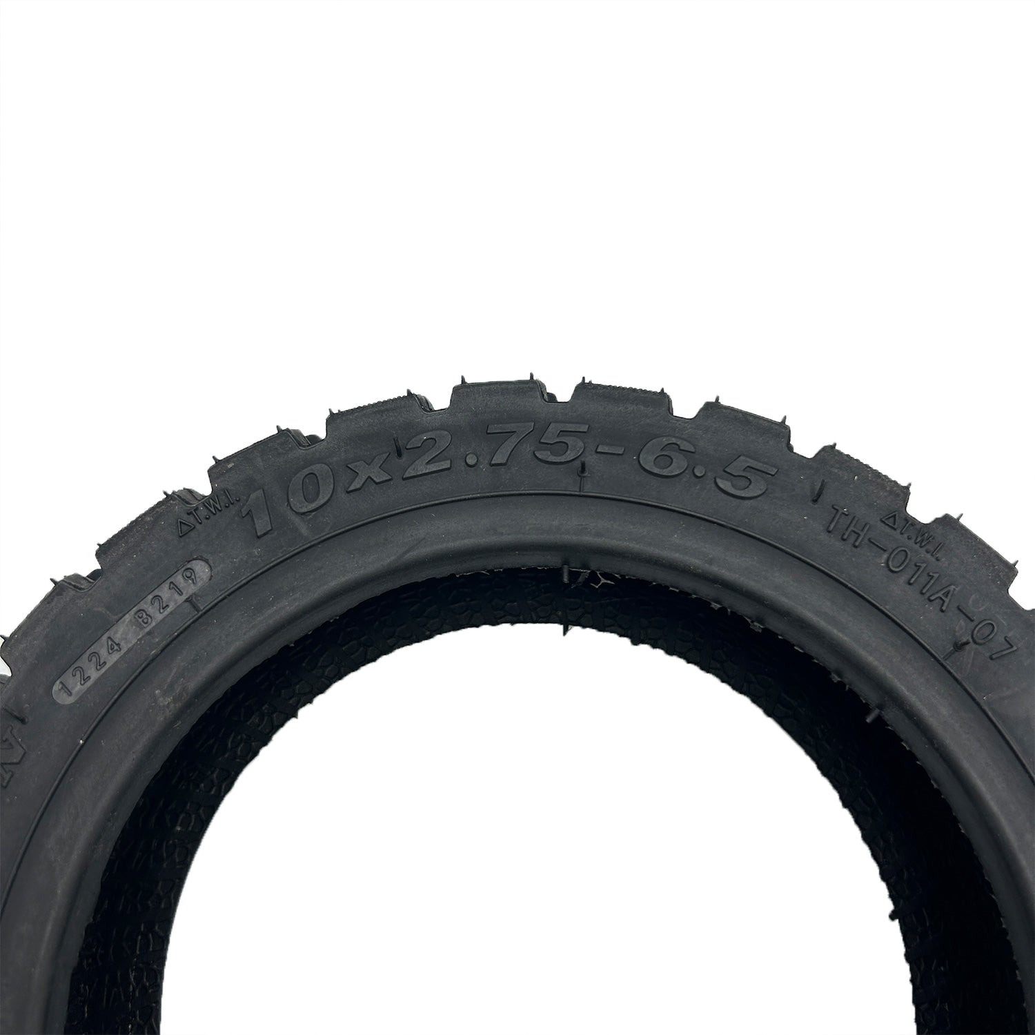 Vue détaillée du pneu Off Road 10x2.75-6.5 avec profil mixte route et chemins