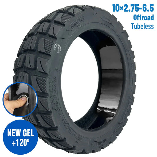 Pneu Off Road 10x2.75-6.5 tubeless avec gel anti-crevaison pour trottinette électrique