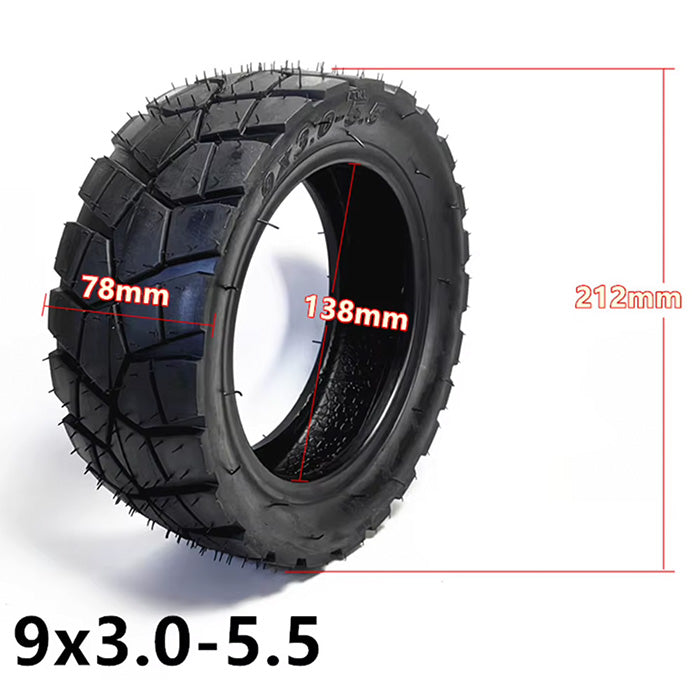 Pneu semi off road 9x3.0-5.5 tubeless pour trottinette électrique Kukirin G2 Pro 2024
