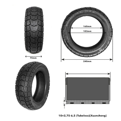 Pneu off-road 10x2.75-6.5 tubeless pour trottinette Dualtron, Speedway, Hitway
