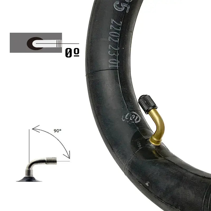 Valve coudée 0x90° de chambre à air 10 pouces trottinette